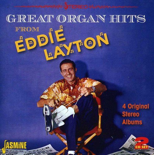 Album cover featuring Eddie Layton sitting in a director's chair, holding a cane.