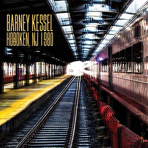 CD cover for Barney Kessel’s “Hoboken, NJ 1980” featuring a train station.