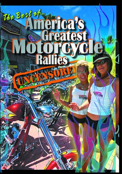 DVD cover featuring motorcycles and two women in front of a rally.