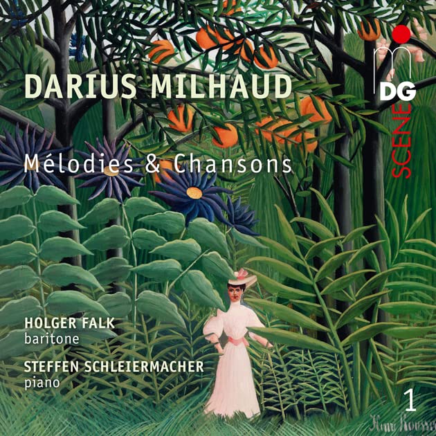 CD cover: painting of a woman in a garden, text āDarius Milhaudā.