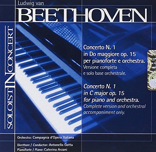 "CD cover with piano keys and Beethoven's name, featuring soloist concert information."