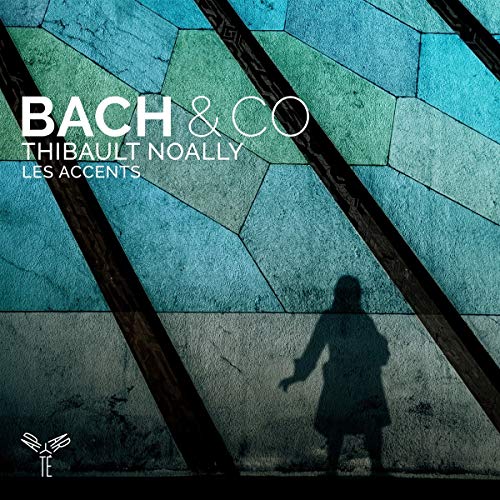 CD cover for “Bach & Co” by Thibault Noally, blue and green tones.