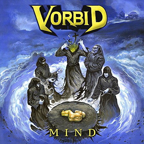 CD cover art: hooded figures surround a glowing brain in a swirl.