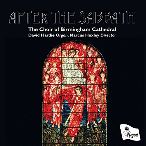 "CD cover with stained glass window image on black background, titled 'After the Sabbath'."