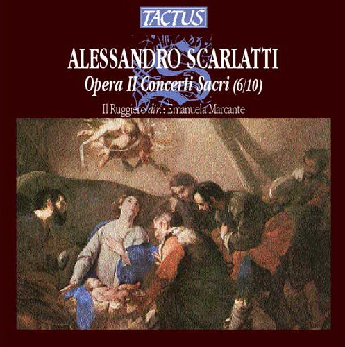 CD cover for A. Scarlatti's Concerto Sacri, featuring a classical painting of a religious scene.