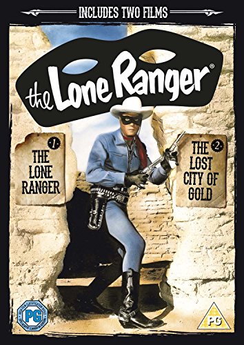 DVD cover featuring a masked cowboy with guns, titled "The Lone Ranger".