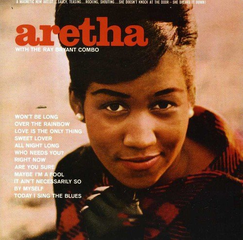 "Album cover featuring Aretha Franklin with a list of song titles."