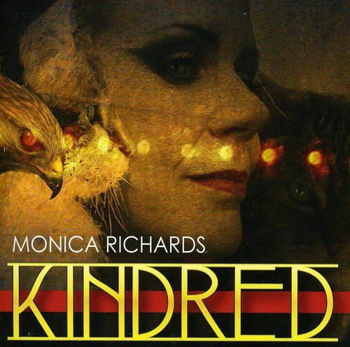 CD cover: woman’s face with a cat and hawk, dark and moody.
