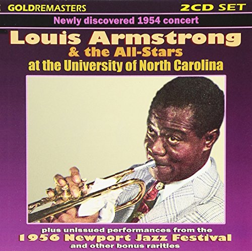 Purple CD cover with Louis Armstrong playing trumpet, gold and yellow text.
