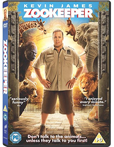Zookeeper DVD cover featuring Kevin James with various zoo animals.