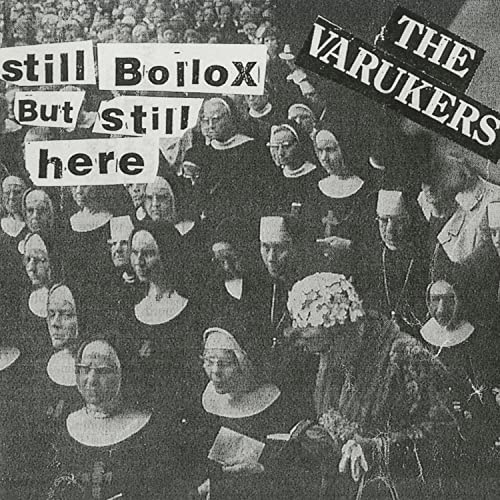 Black and white CD cover with nuns and text collage.