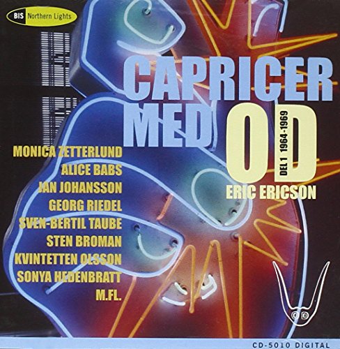 CD cover for “Capricer Med Od,” featuring neon-style text and artist names.