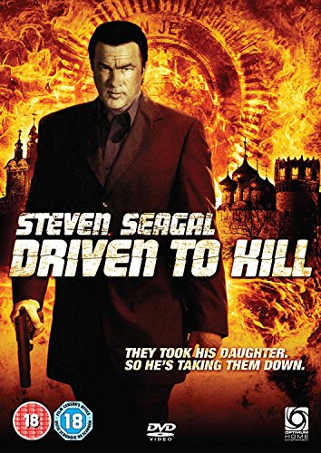 DVD cover for "Driven To Kill" featuring Steven Seagal against a fiery background.