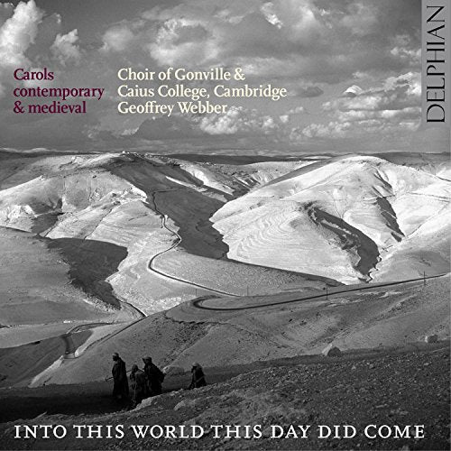 Black-and-white CD cover featuring a landscape with three figures and text overlays.