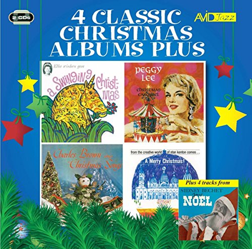CD cover featuring four classic Christmas album covers and festive decorations.