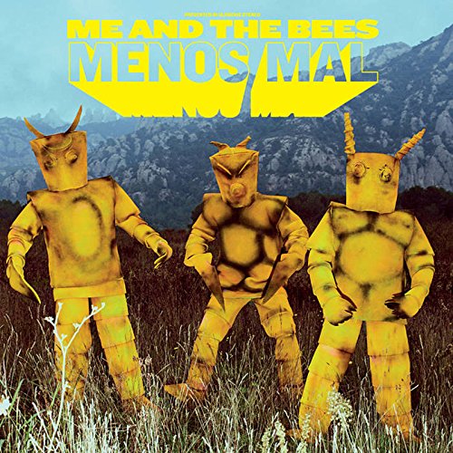 Album cover: three golden, robotic bee-like figures in a field.