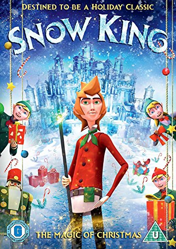 "Snow King" DVD cover featuring a cartoon man in a red coat with festive characters.