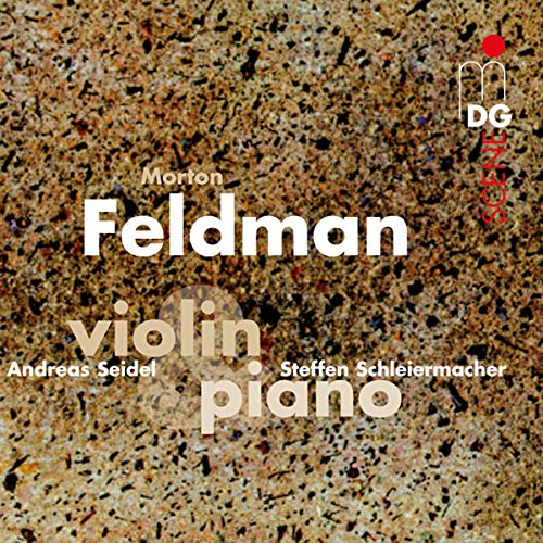 CD cover with text "Feldman violin" on a speckled brown background.