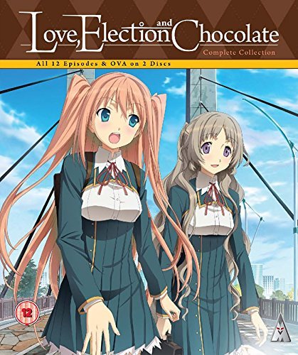 Blu-ray cover for āLove Election & Chocolateā featuring two anime schoolgirls.