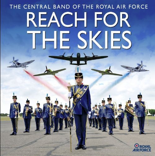 RAF band album cover featuring musicians and vintage aircraft in blue sky.