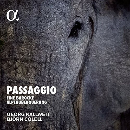 "CD cover with dark, abstract background and white text, featuring 'Passaggio' title prominently."