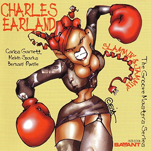 "Album cover featuring a cartoon boxer with red gloves and headgear on a yellow background."