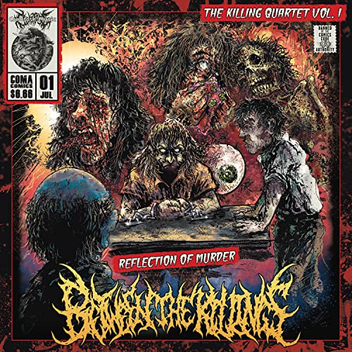 CD cover: grotesque illustration of decaying figures around a table.
