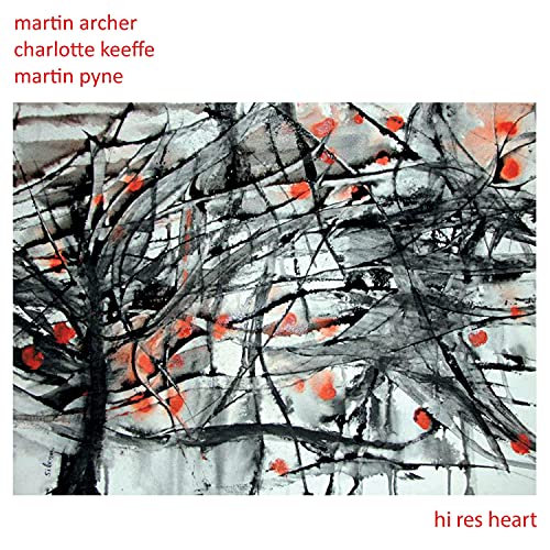 CD cover: abstract black and white tree with red heart shapes.