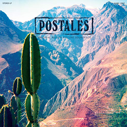 Postales" soundtrack CD cover with mountains, cactus, and blue sky.