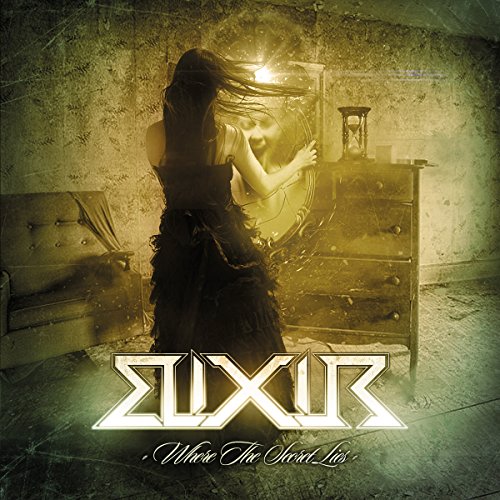 CD cover: woman looking in mirror, ornate furniture, dark and moody.