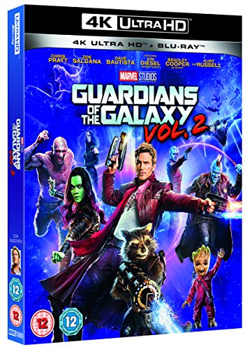 Guardians of the Galaxy Vol. 2 4K UHD Blu-ray cover with character collage.