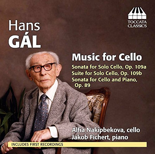 CD cover featuring elderly man in a chair, with text describing cello music.