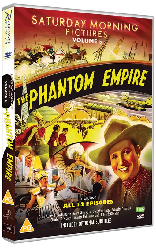DVD cover for "The Phantom Empire" featuring cowboys, spaceships, and characters.
