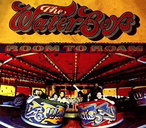 "CD cover art: The Waterboys 'Room to Roam' with carousel scene and ornate title."