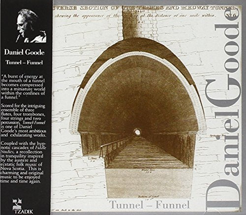 "CD cover with sepia-toned tunnel image, artist name, and title 'Tunnel-Funnel'."