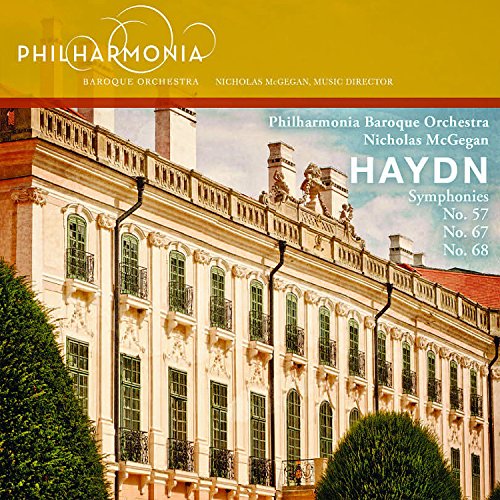 CD cover for Haydn symphonies by Philharmonia Baroque Orchestra, featuring a palace.