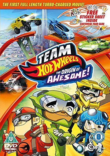 "Team Hot Wheels DVD cover featuring cartoon characters and racing cars."