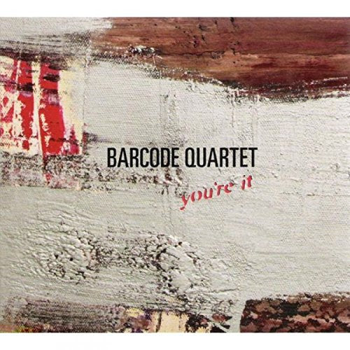 CD cover for Barcode Quartet’s “You’re It” with abstract red and white paint.