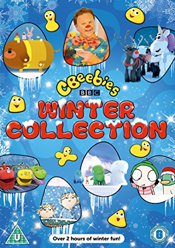 CBeebies Winter Collection DVD cover with cartoon characters and snowy scenes.