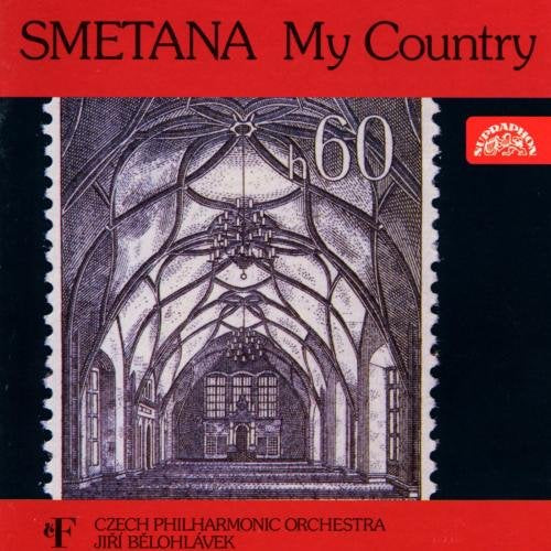A CD cover featuring a purple postage stamp with arched cathedral design.
