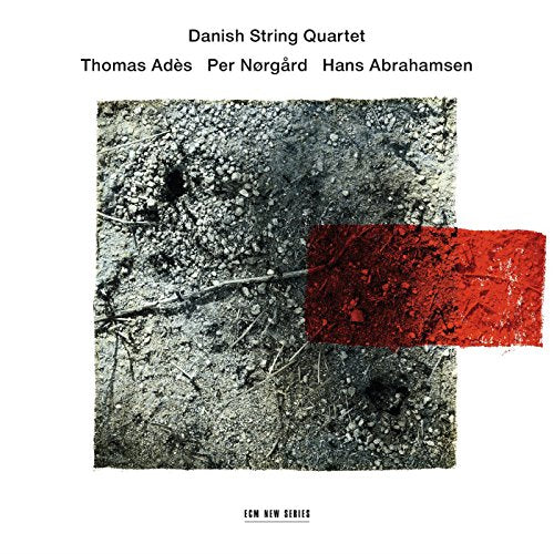 "CD cover with a textured, abstract image and red accent on a white background."