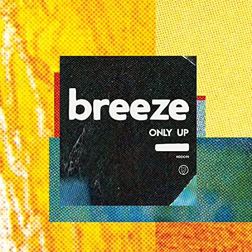 CD cover for "Breeze - Only Up" with abstract colorful halftone design.