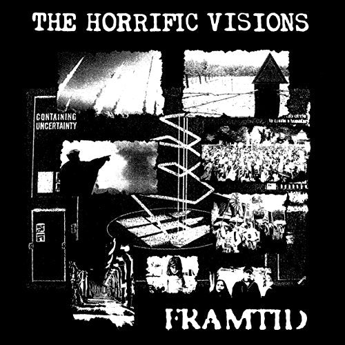 Black and white collage album cover for "The Horrific Visions" by Framtid.