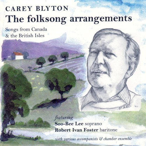 "Album cover with sketch of man's head and rural landscape background."