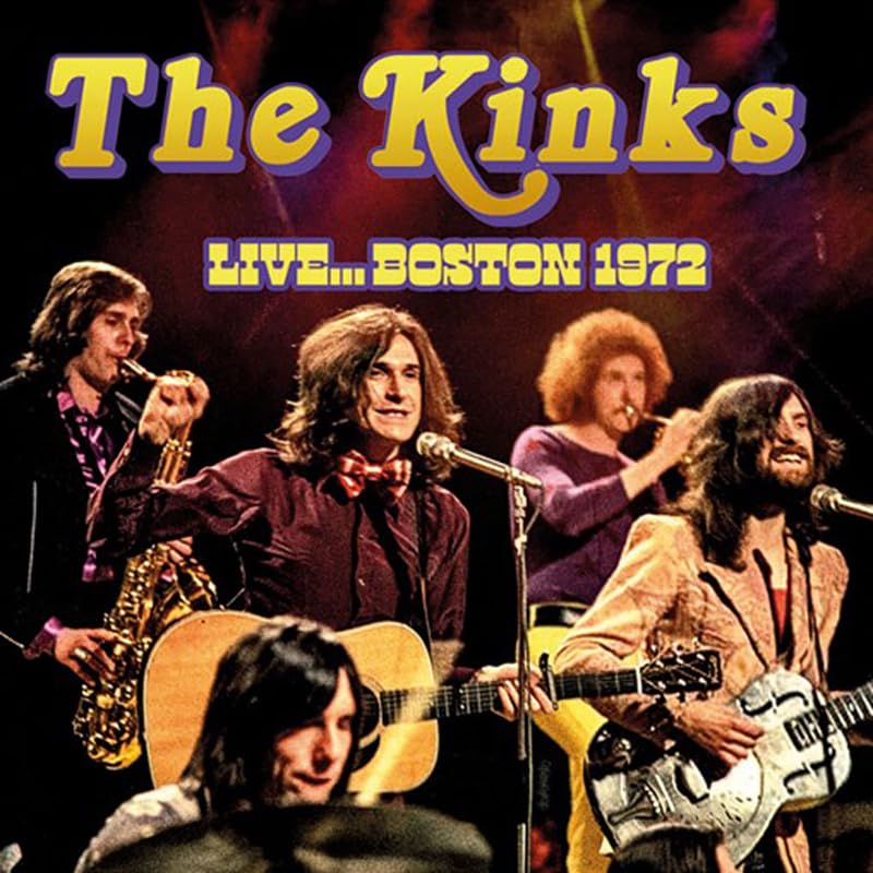 The Kinks band portrait from 1972, with musicians and instruments.
