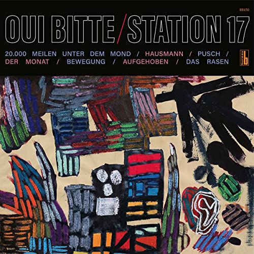 Vinyl record cover: "Oui Bitte - Station 17" with abstract colorful painting.