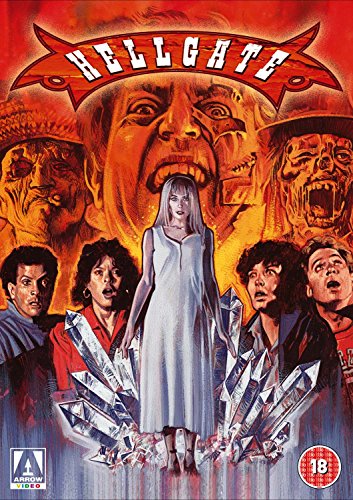 DVD cover for "Hellgate" featuring a woman surrounded by men and demonic faces.