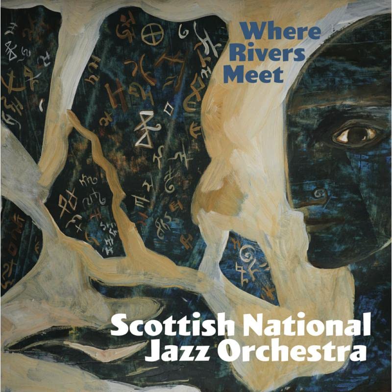 CD cover: abstract painting of a face with text “Where Rivers Meet”.