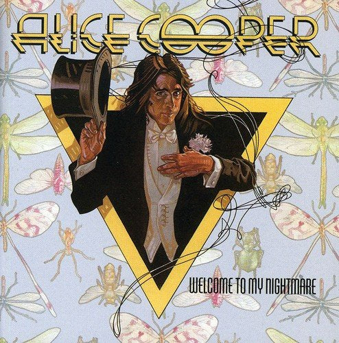 Alice Cooper album cover featuring a man in a tuxedo holding a top hat.