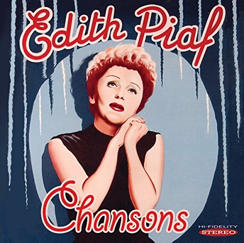 "Edith Piaf album cover featuring a woman in a black dress, with red text."